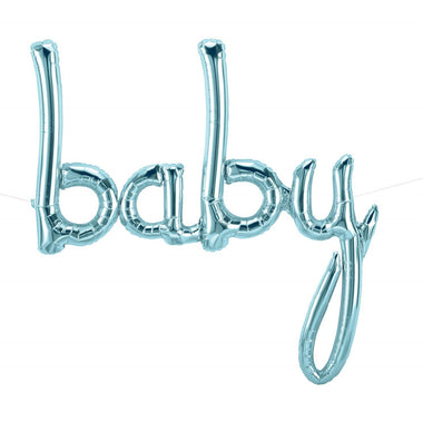 BALLOONS - SCRIPT BABY LIGHT BLUE, Balloons, Northstar (Surprize Enterprize) - Bon + Co. Party Studio