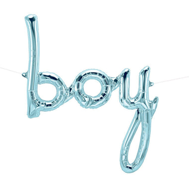 BALLOONS - SCRIPT BOY LIGHT BLUE, Balloons, Northstar (Surprize Enterprize) - Bon + Co. Party Studio