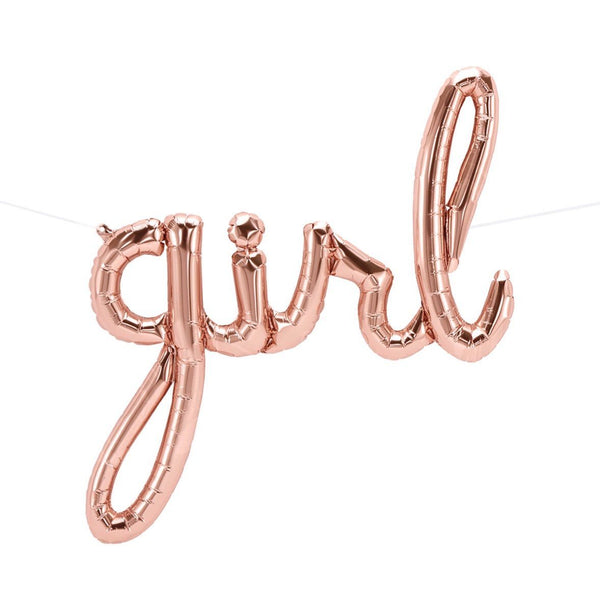 BALLOONS - SCRIPT GIRL ROSE GOLD, Balloons, Northstar (Surprize Enterprize) - Bon + Co. Party Studio