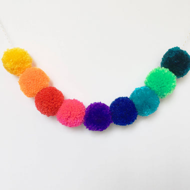 POM POM GARLAND - PRISMA RAINBOW, Pom Pom Garland, BON + CO - Bon + Co. Party Studio