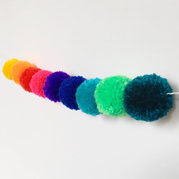 POM POM GARLAND - PRISMA RAINBOW, Pom Pom Garland, BON + CO - Bon + Co. Party Studio