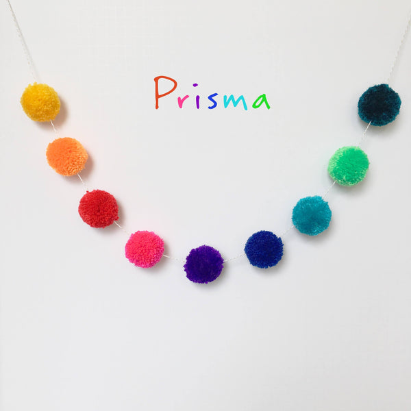 POM POM GARLAND - PRISMA RAINBOW, Pom Pom Garland, BON + CO - Bon + Co. Party Studio