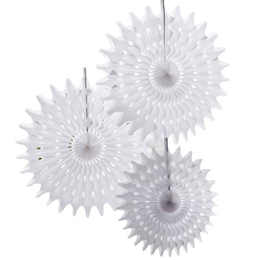 PARTY FANS - PINWHEELS WHITE BOTANICS, HANGING DECOR, GINGER RAY - Bon + Co. Party Studio