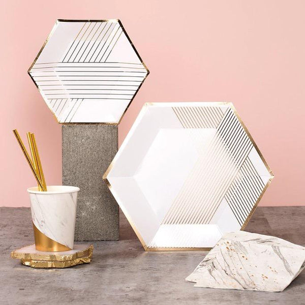 NAPKINS - COCKTAIL BLANC WHITE MARBLE, NAPKINS, HARLOW & GREY - Bon + Co. Party Studio