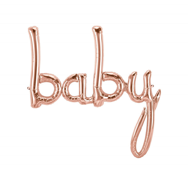 BALLOONS - SCRIPT BABY ROSE GOLD, Balloons, Northstar (Surprize Enterprize) - Bon + Co. Party Studio