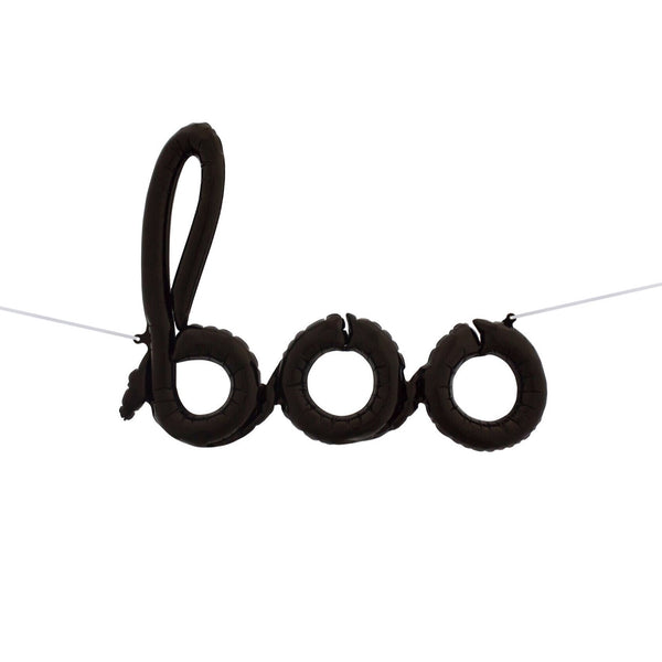 BALLOONS - SCRIPT SPOOKY BOO BLACK, Balloons, Northstar (Surprize Enterprize) - Bon + Co. Party Studio
