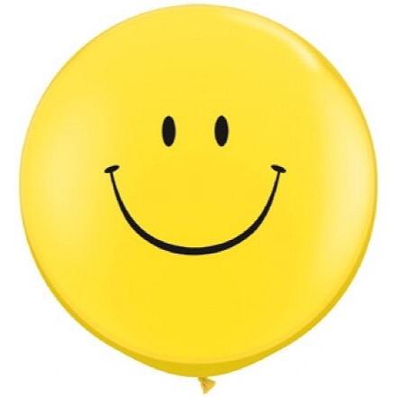 BALLOONS - SMILEY HAPPY FACE 36", Balloons, QUALATEX - Bon + Co. Party Studio