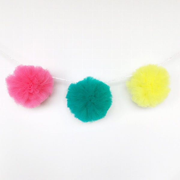 POM POM GARLAND - TULLE BRITE, Pom Pom Garland, BON + CO - Bon + Co. Party Studio