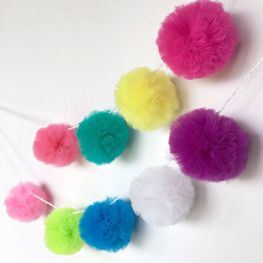 POM POM GARLAND - TULLE BRITE, Pom Pom Garland, BON + CO - Bon + Co. Party Studio