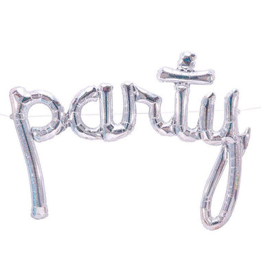 BALLOONS - SCRIPT PARTY HOLOGRAPHIC, Balloons, Northstar (Surprize Enterprize) - Bon + Co. Party Studio