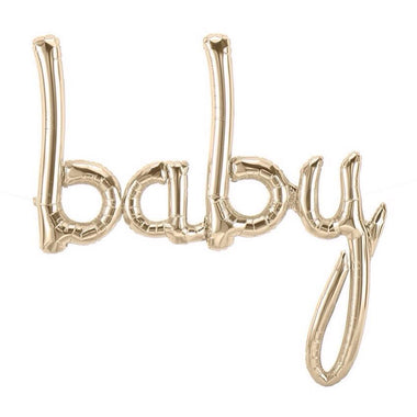 BALLOONS - SCRIPT BABY WHITE GOLD, Balloons, Northstar (Surprize Enterprize) - Bon + Co. Party Studio