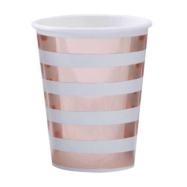 CUPS - ROSE GOLD MINT STRIPE, CUPS, GINGER RAY - Bon + Co. Party Studio