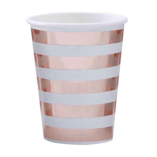 CUPS - ROSE GOLD MINT STRIPE, CUPS, GINGER RAY - Bon + Co. Party Studio