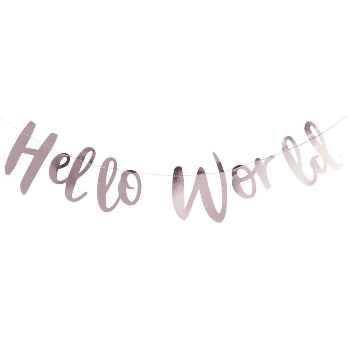 WORD GARLAND - HELLO WORLD ROSE GOLD, Word Mix Garlands, GINGER RAY - Bon + Co. Party Studio