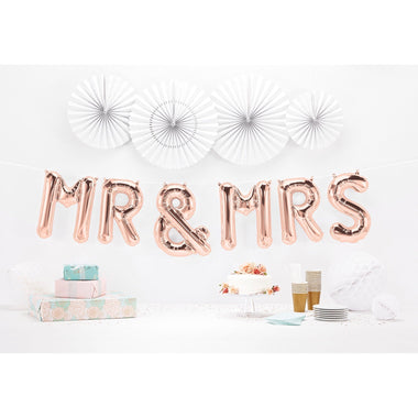 BALLOON BANNER - MR & MRS ROSE GOLD, Balloons, Northstar - Bon + Co. Party Studio