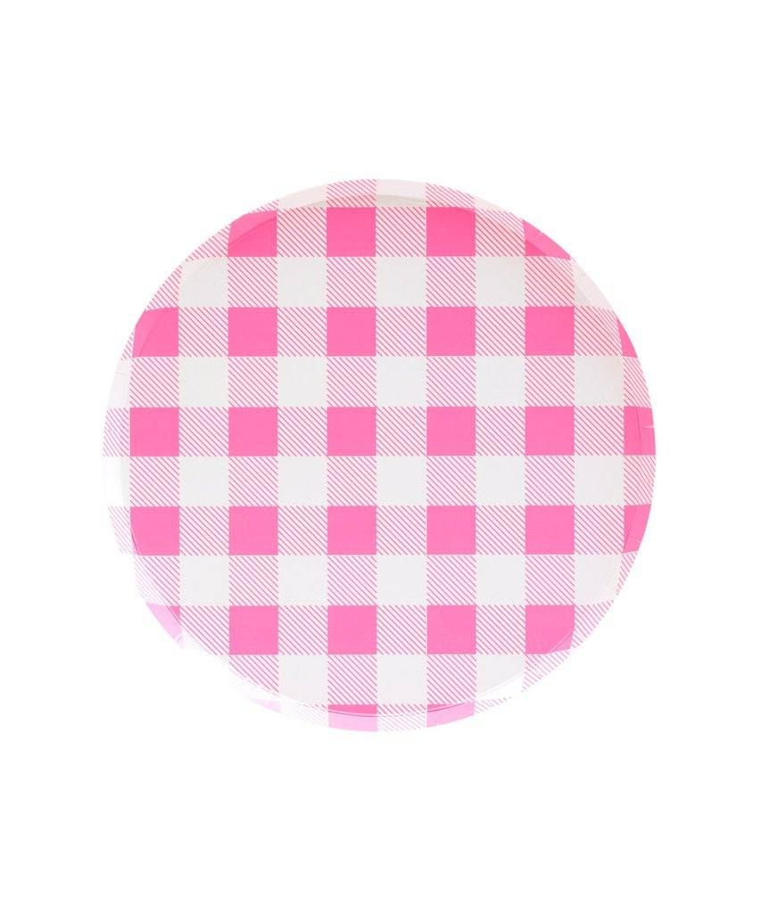 PLATES - SMALL PINK GINGHAM OH HAPPY DAY, PLATES, Oh happy day - Bon + Co. Party Studio