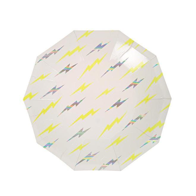 PLATES - SMALL SUPERHERO ZAP LIGHTENING BOLT, PLATES, MERI MERI - Bon + Co. Party Studio