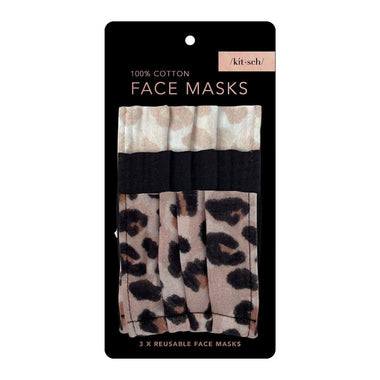 FACE MASKS - COTTON LEOPARD (3 PACK)