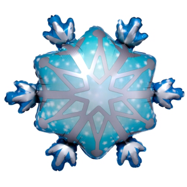 BALLOONS - SNOWFLAKE BLUE SATIN
