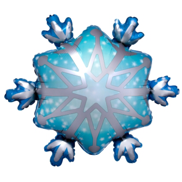 BALLOONS - SNOWFLAKE BLUE SATIN