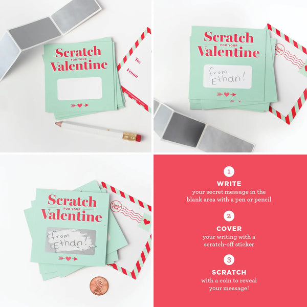 VALENTINE CARD SET - MINT SCRATCH-OFF CARDS