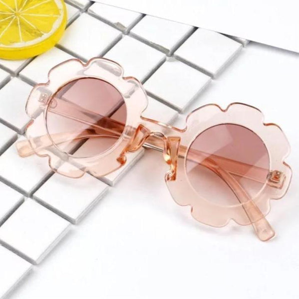 SUNGLASSES KIDS - RETRO FLOWER SUNNIES CLEAR BLUSH