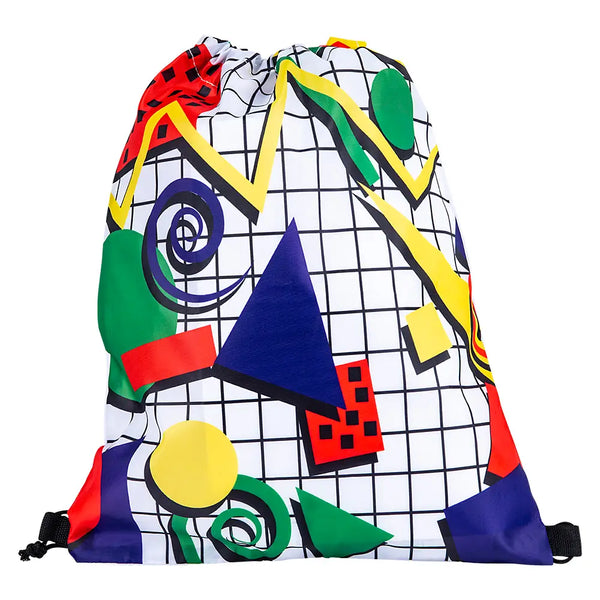 DRAWSTRING BACKPACK - RETRO 80s PRINT 16 x 13"