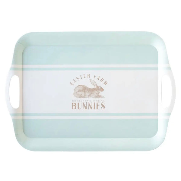 SERVING TRAY - VINTAGE BUNNY BAMBOO TRAY