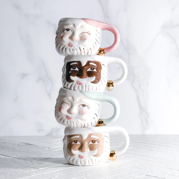 CHRISTMAS MUG - GLITTERVILLE PAPA NOEL BROWN