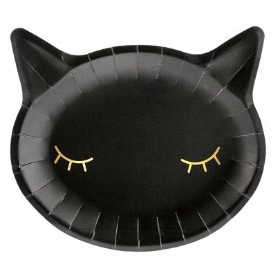 PLATES SMALL - ANIMAL CAT BLACK