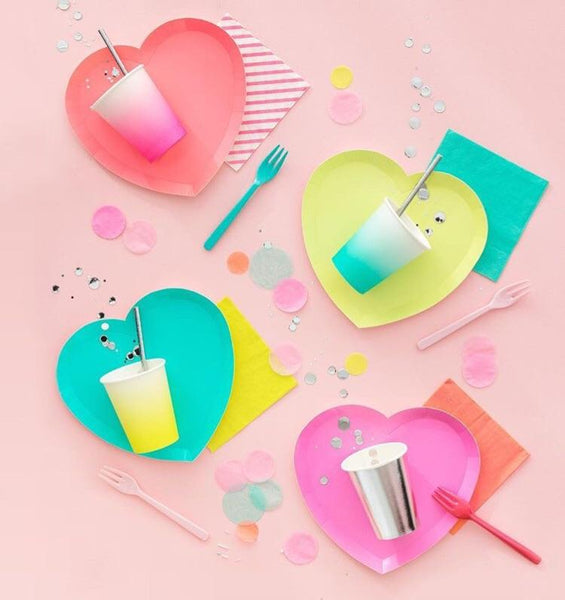 PLATES - LARGE I HEART NEON OH HAPPY DAY, PLATES, Oh happy day - Bon + Co. Party Studio