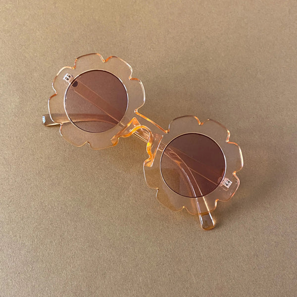 SUNGLASSES KIDS - RETRO FLOWER SUNNIES CLEAR BLUSH