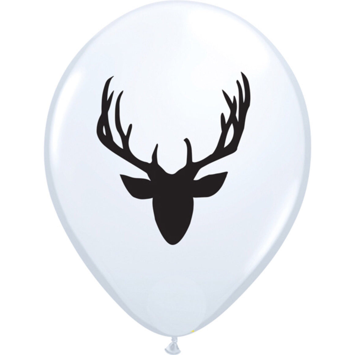BALLOON BAR - ANIMAL STAGS HEAD BLACK ON WHITE 11", Balloons, QUALATEX - Bon + Co. Party Studio
