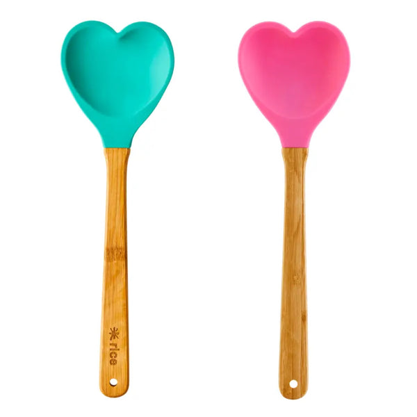 KITCHEN UTENSILS - HEART SHAPED SILICONE WOOD SPATULA