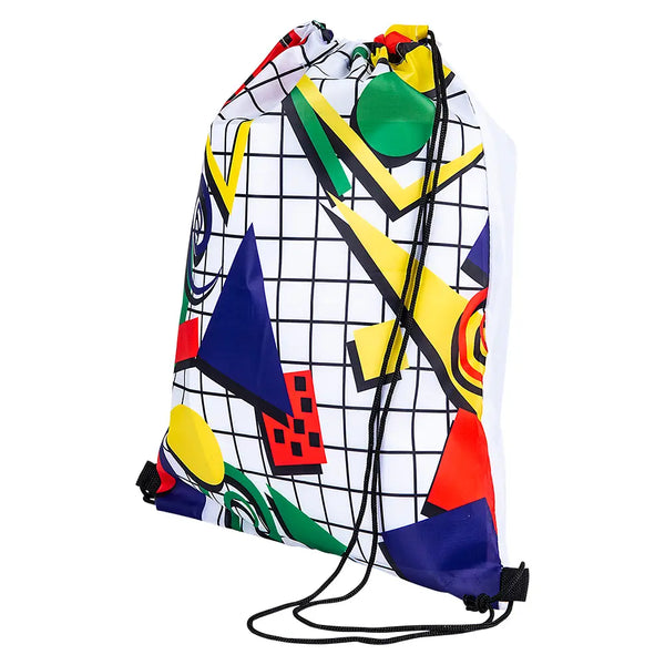 DRAWSTRING BACKPACK - RETRO 80s PRINT 16 x 13"