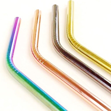 REUSABLE STRAWS - COLOURED STAINLESS STEEL