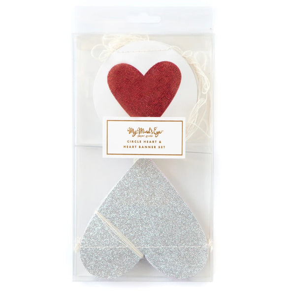 BANNER - VALENTINES HEART & CIRCLES SET