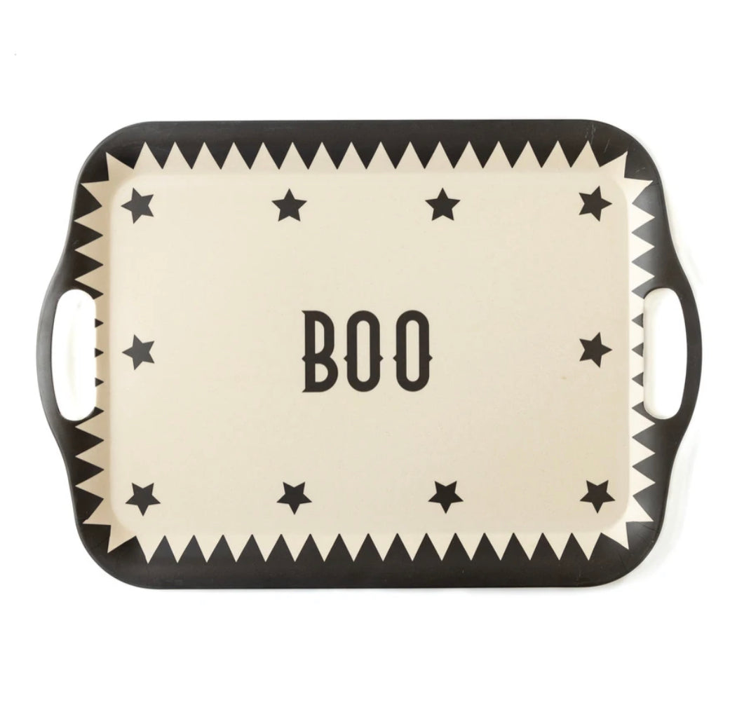 SERVING TRAY - VINTAGE HALLOWEEN BAMBOO TRAY