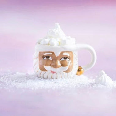 CHRISTMAS MUG - GLITTERVILLE PAPA NOEL BROWN
