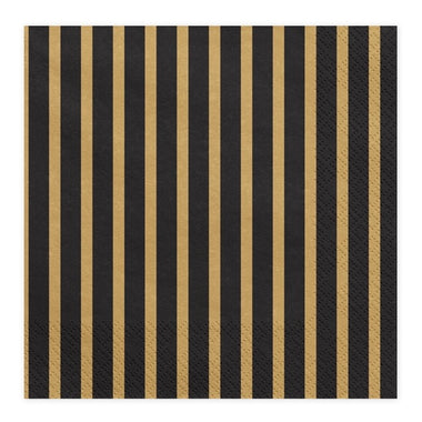 NAPKINS LARGE - BLACK + GOLD STRIPE