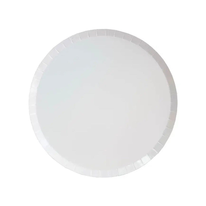 PLATES LARGE SIDE - WHITE PEARLESCENT SHADE DESSERT