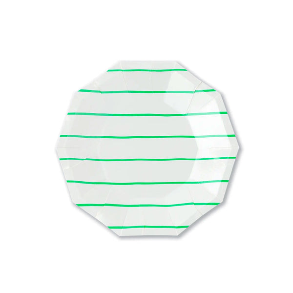 PLATES SMALL - GREEN FRENCHIE STRIPES CLOVER
