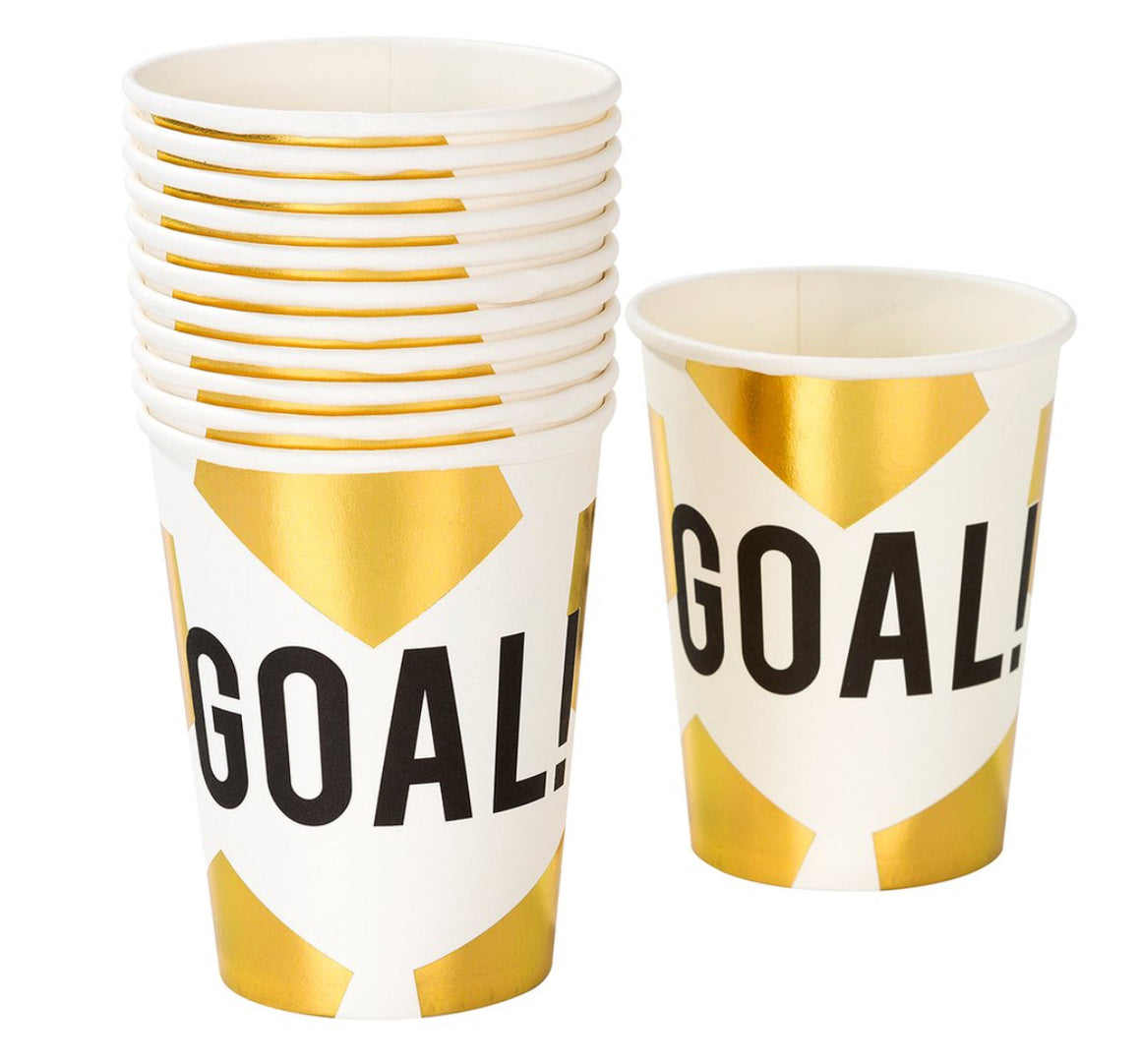 CUPS - SPORTS SOCCER PARTY CHAMPIONS GOAL GOLD