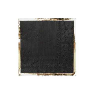 NAPKINS SMALL - BLACK & GOLD NOIR POSH