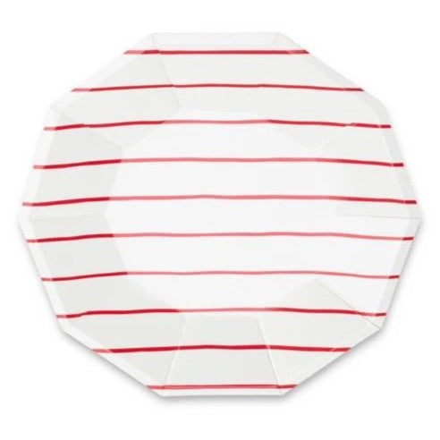 PLATES LARGE - RED DAYDREAM SOCIETY FRENCHIE STRIPES CANDY APPLE