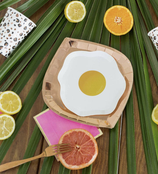 PLATES - SMALL YOLKS ON YOU DIE-CUT EGG, PLATES, Jollity & Co - Bon + Co. Party Studio