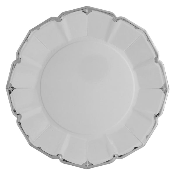 PLATES XL DINNER - GREY SCALLOPED