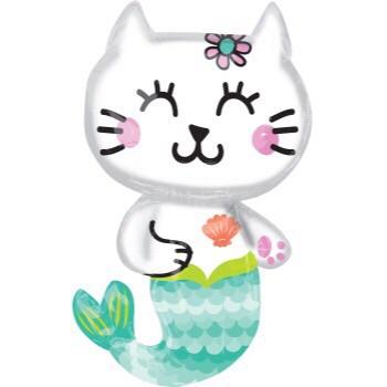 BALLOONS - SEA LIFE MERMAID PURRMAID CAT, Balloons, QUALATEX - Bon + Co. Party Studio