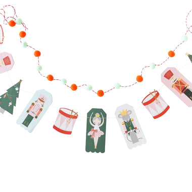 FELT BALL GARLAND - PENNANT NUTCRACKER