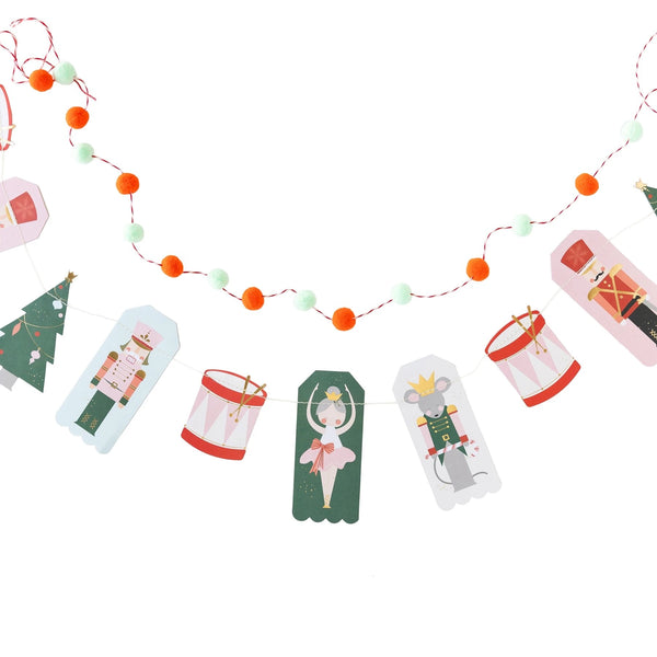 FELT BALL GARLAND - PENNANT NUTCRACKER